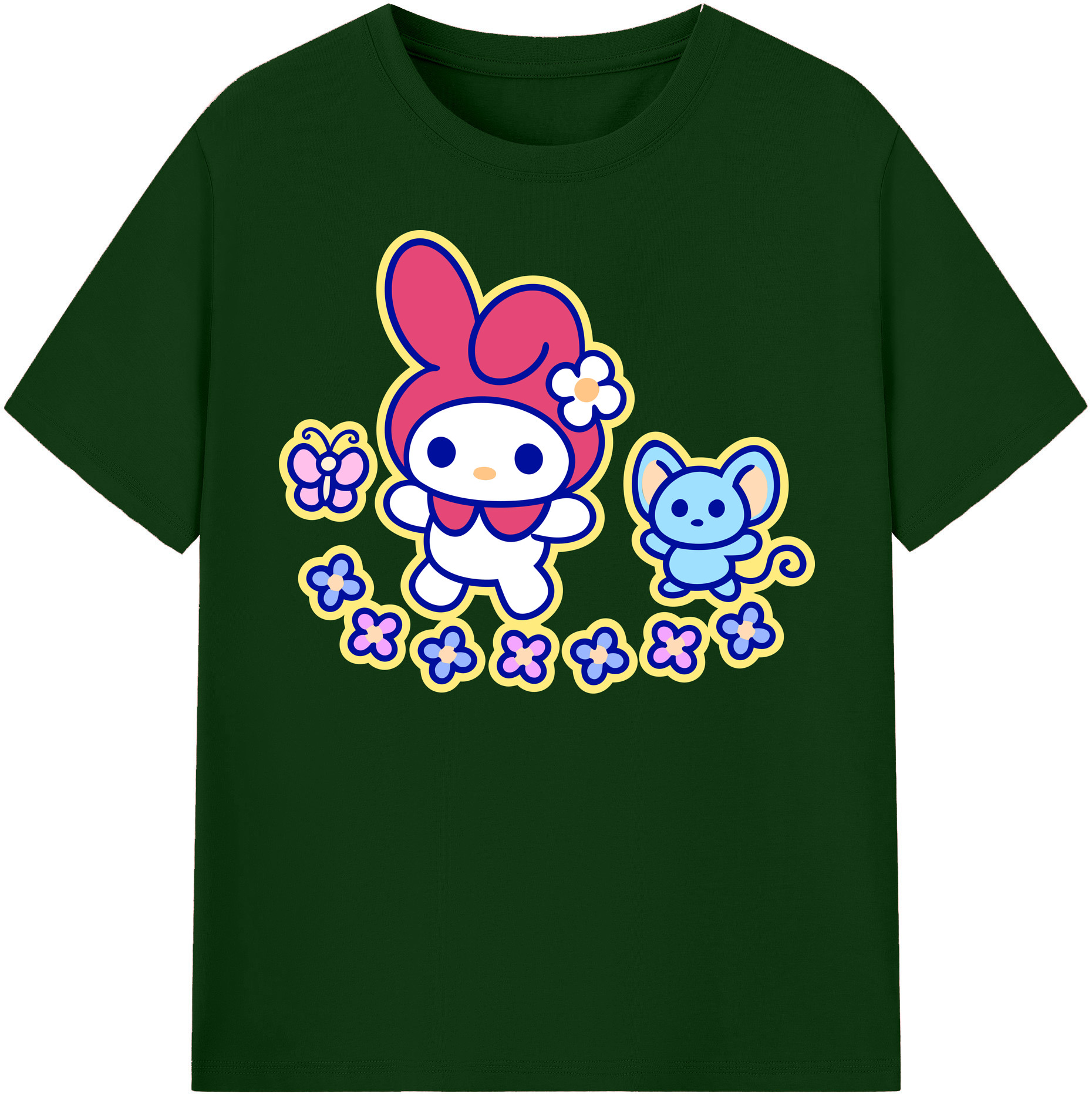 （画像用） Hello Kitty ハローキティ 綿100％半袖Tシャツ（フロントプリント）